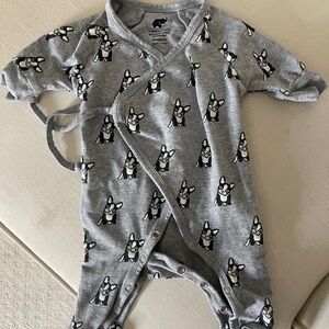 Monica & Andy Frenchie Print Newborn One Piece